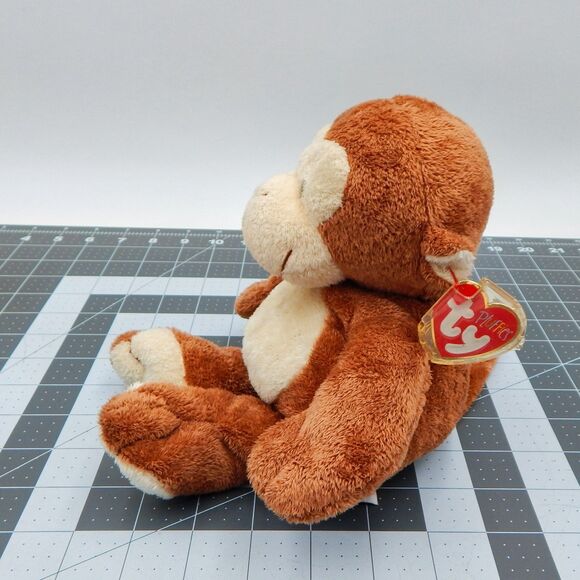Ty Pluffies Dangles Brown Cream Monkey 10 In Plush Stuffed Animal Lovey Tag 2002 - Picture 2 of 12